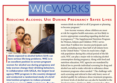 WIC WORKS: Reducing Alcohol Use During Pregnancy Saves Lives