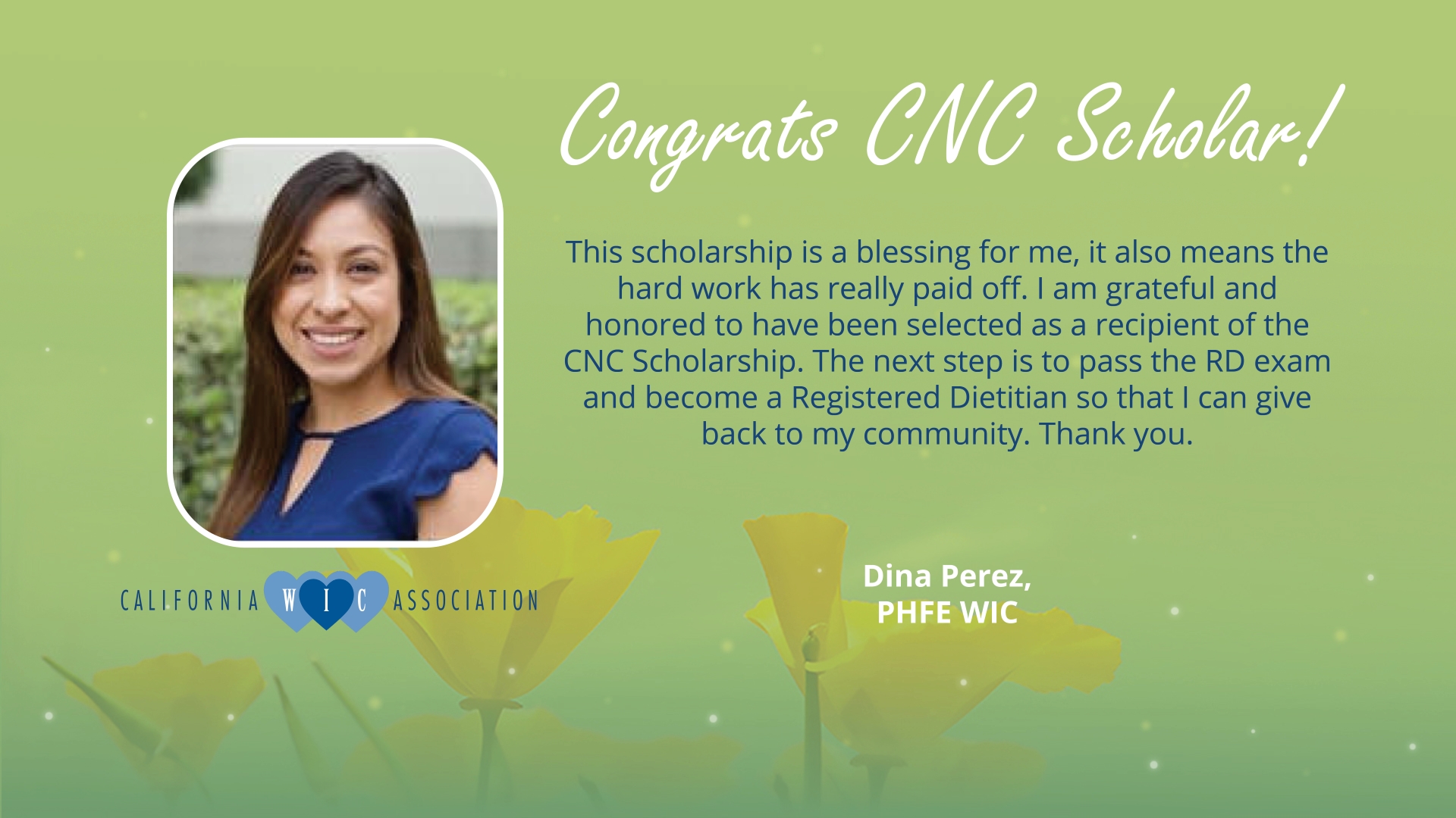 CNC Scholar-Dina Perez